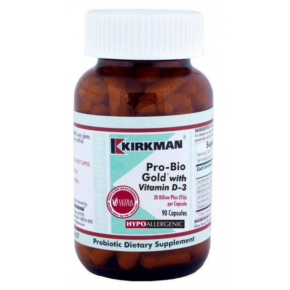 Kirkman Pro-Bio Gold with Vitamin D-3 (Hypo) 90 kapsułek cena 320,30zł