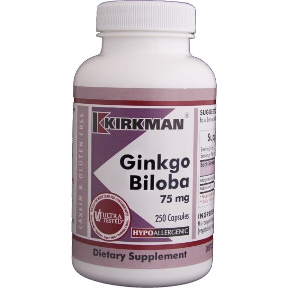 Kirkman Ginkgo Biloba 75 mg (Hypo) 250 kapsułek cena 162,55zł