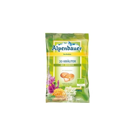 Cukierki z nadzieniem o smaku ziołowym z miodem BIO 90g Alpenbauer cena 8,05zł