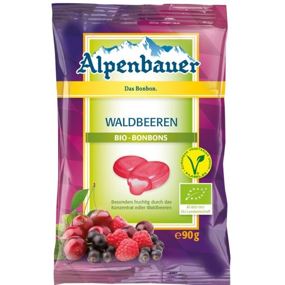 Cukierki z nadzieniem o smaku owoców leśnych Vegan BIO 90g Alpenbauer cena 7,89zł