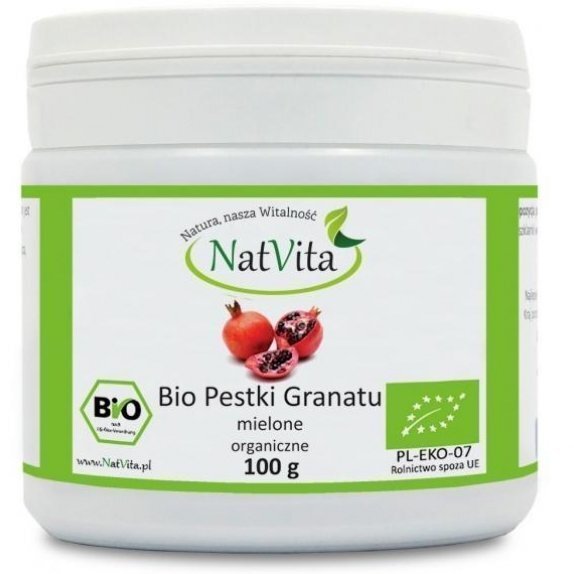 Pestki granatu mielone 100 g Natvita cena 15,00zł