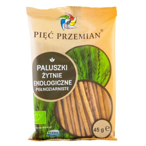 Paluszki żytnie pełnoziarniste 45 g BIO Pięć Przemian cena 3,39zł