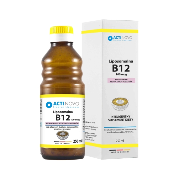 ActiNovo Liposomalna witamina B12 100 mcg (alkohol free) 250ml (125dni) cena 138,60zł