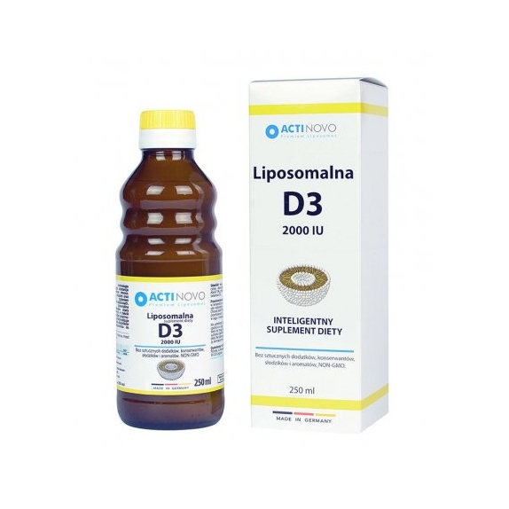 ActiNovo Liposomalna witamina D3 2000IU (alkohol free) 250ml (150dni) cena 138,60zł