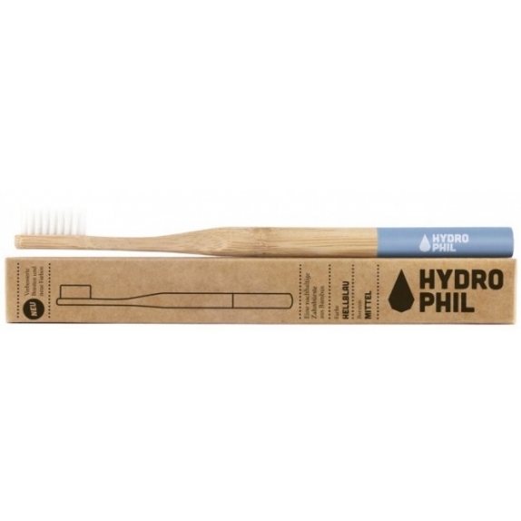 Naturalna wegańska szczoteczka z biodegradowalnego bambusa niebieska (średnie włosie) Hydrophil cena 15,99zł