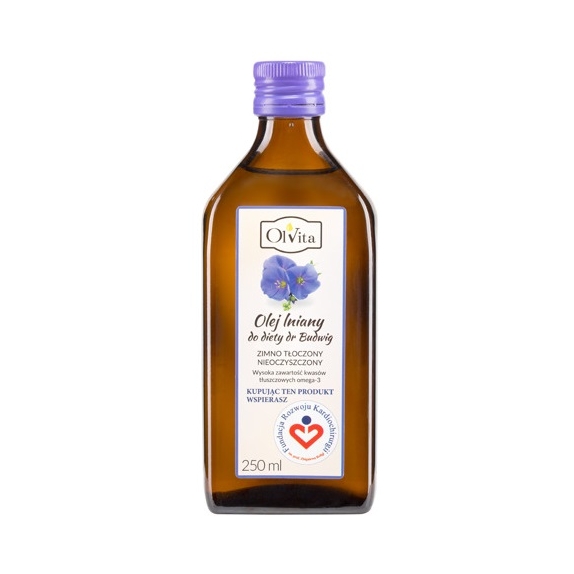 Olej lniany do diety dr Budwig 250 ml Olvita cena 4,34$