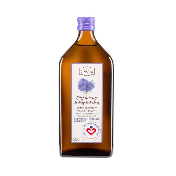 Olej lniany do diety dr Budwig 500 ml Olvita  cena 6,99$