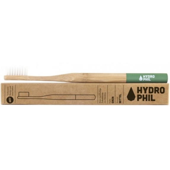 Naturalna wegańska szczoteczka z biodegradowalnego bambusa zielona (średnie włosie) Hydrophil cena 15,99zł