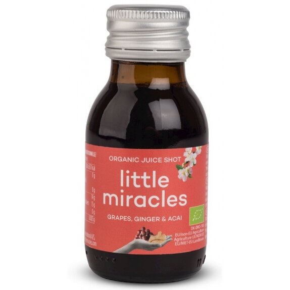 Shot owocowy winogrono-imbir-acai BIO 60ml Little Miracle cena 5,83zł