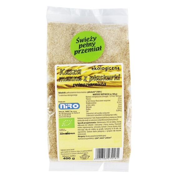 Kasza manna z płaskurki 400 g BIO Niro  cena 12,25zł
