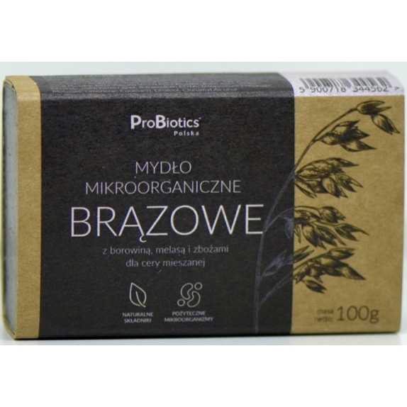 ProBiotics mydło brązowe z borowiną i zbożami kostka 100 g cena 6,61$