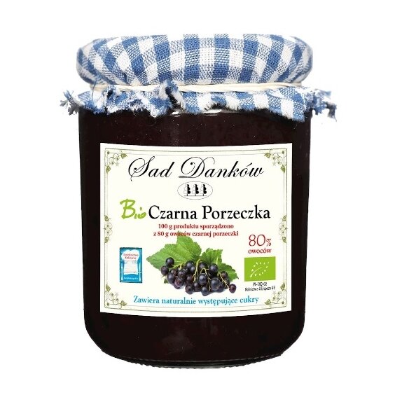 Czarna porzeczka 80% 260 g BIO Sad Danków  cena 18,35zł