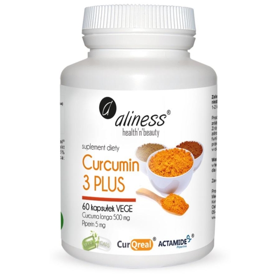 Aliness curcumin C3 complex® PLUS curcuma longa 500 mg piperin 5 mg 60 kapsułek cena 59,90zł