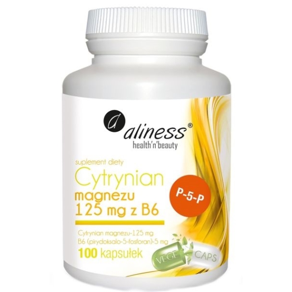 Aliness cytrynian magnezu 125 mg z B6 (P-5-P) 100 kapsułek cena 34,90zł