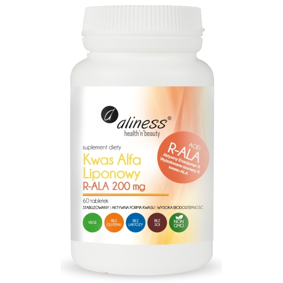 Aliness kwas alfa liponowy R-ALA 200 mg 60 tabletek cena 54,90zł