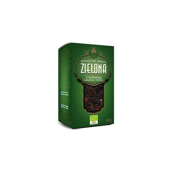 Herbata zielona z żurawiną, malina i różą liściasta 80 g BIO Dary Natury cena 22,75zł