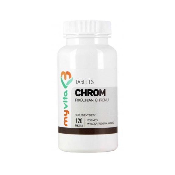 MyVita Chrom (pikolinian chromu) 200 mcg 120 tabletek cena 21,80zł