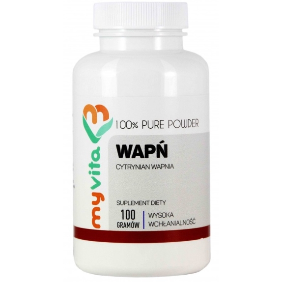 MyVita Wapń (Cytrynian wapnia) proszek 100 g PROMOCJA! cena 4,29$