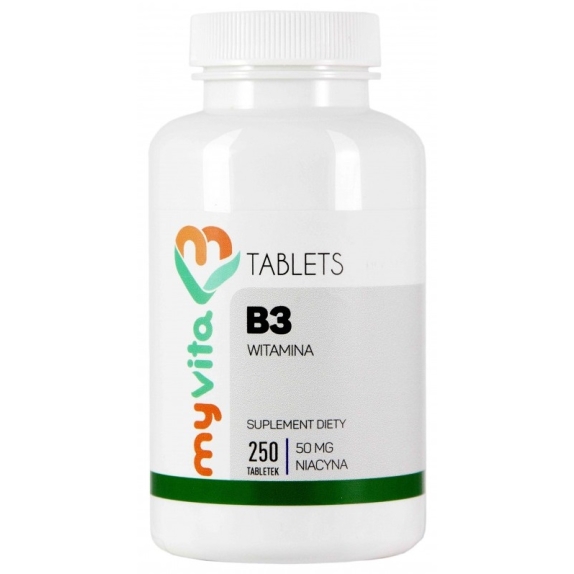 MyVita Witamina B3 Niacyna 50 mg 250 tabletek cena 30,99zł