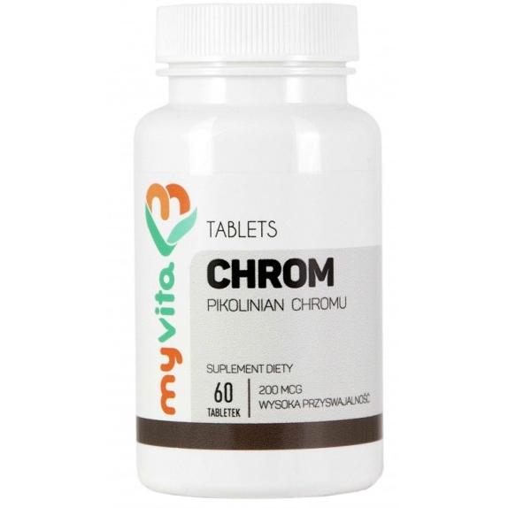 MyVita Chrom (pikolinian chromu) 200 mcg 60 tabletek cena 14,35zł