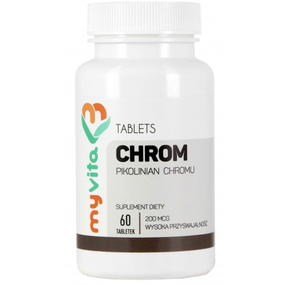 MyVita Chrom (pikolinian chromu) 200 mcg 60 tabletek cena 3,87$