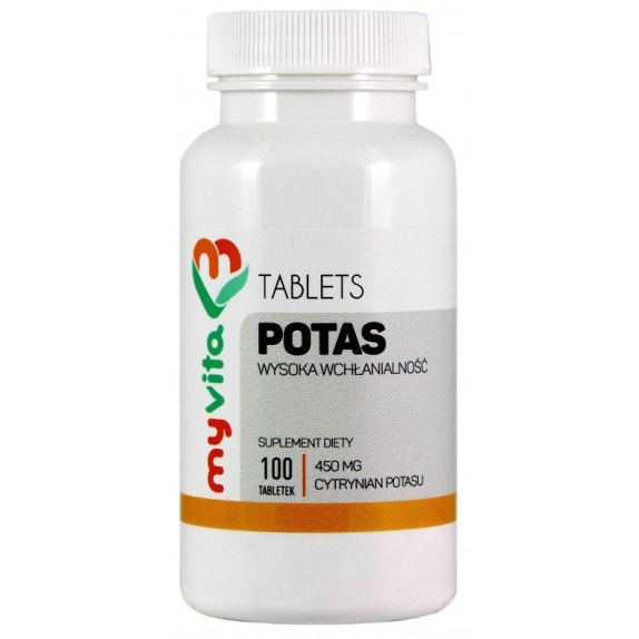 MyVita Potas 450 mg 100 tabletek cena 16,89zł