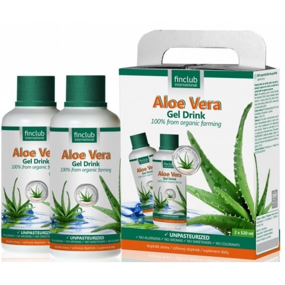 fin Aloe vera 100% organiczny żel do picia 2 x 520 ml cena 173,75zł