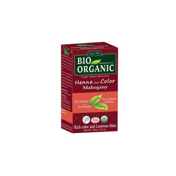 Indus Valley farba do włosów na bazie henny mahoń 100g cena 6,18$