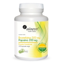 Aliness bromelaina 500 mg + Papaina 200 mg Vege 100 kapsułek