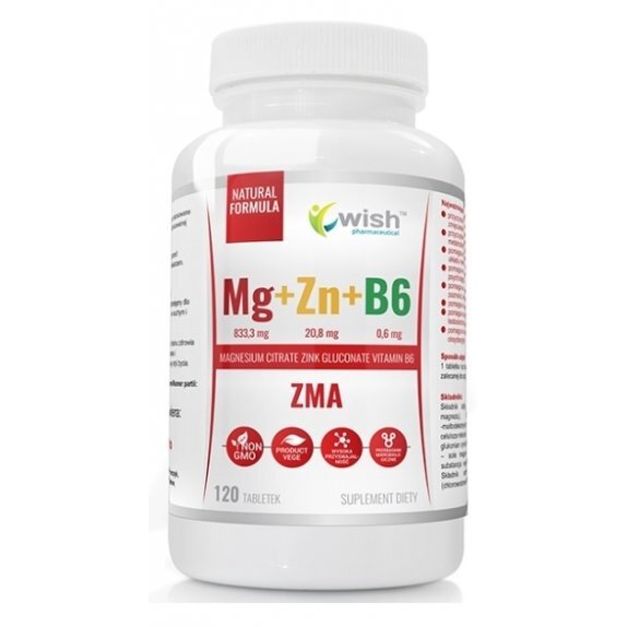 Mg+Zn+B6 120 tabletek Wish Pharmaceutical cena 20,80zł
