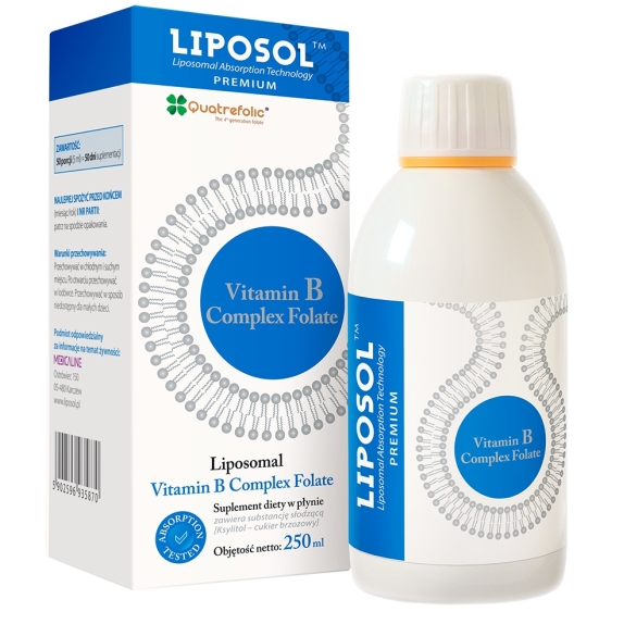 Liposol B Complex Folate 100% TM  250 ml Aliness cena 79,90zł