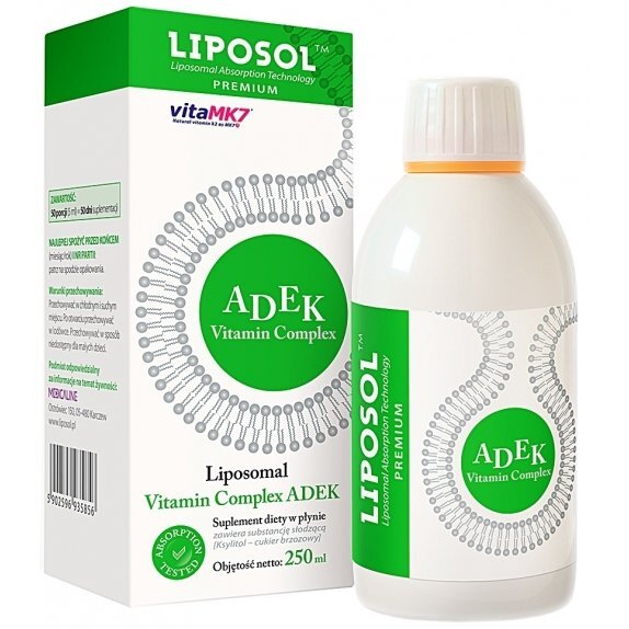 Liposol Vitamin Complex ADEK TM 250 ml A, D, E, K Vita MK7 Aliness cena 99,29zł