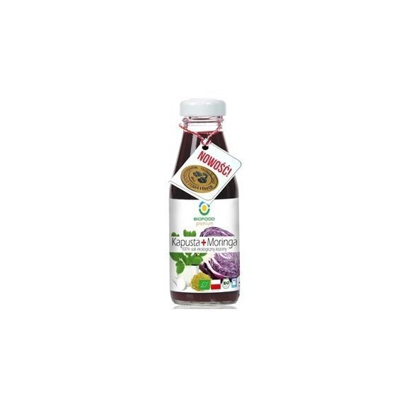 Sok z czerwonej kapusty kiszonej z moringą BIO 200 ml Bio Food cena 6,45zł