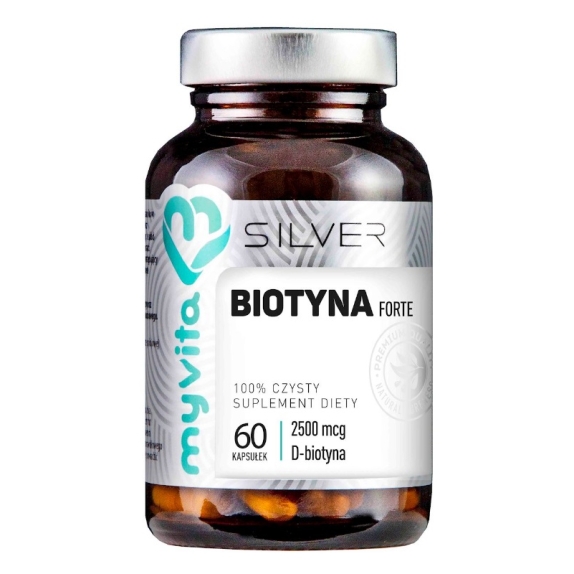 MyVita Silver Pure Biotyna forte 2500 mcg 60 kapsułek cena 29,90zł