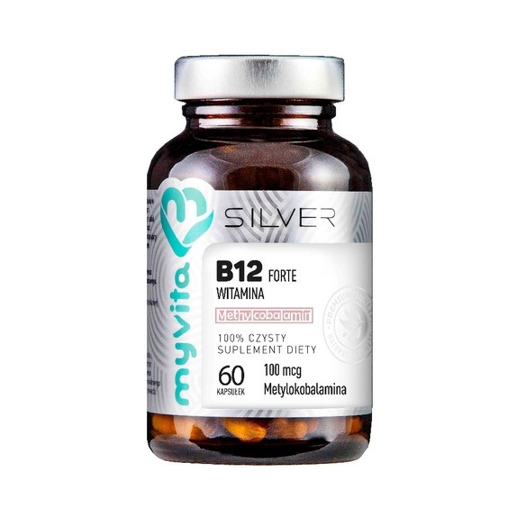 MyVita Silver Pure B12 Forte 100mcg metylokobalamina 60 kapsułek PROMOCJA! cena 8,64$