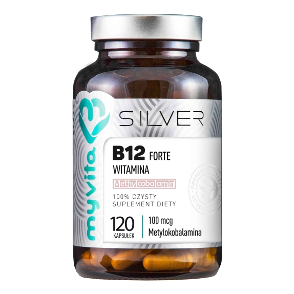 MyVita Silver Pure B12 Forte 100mcg metylokobalamina 120 kapsułek  cena 52,00zł