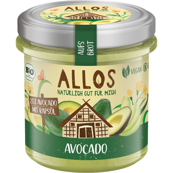 Pasta kremowa z awokado bezglutenowa 140 g BIO Allos  cena €2,19