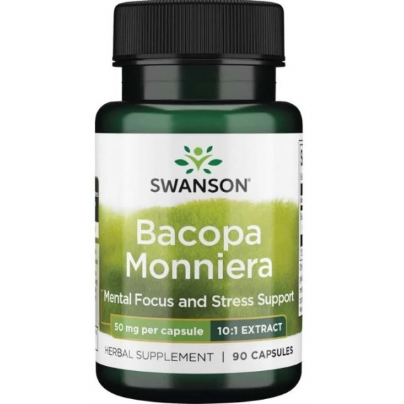 Swanson Bacopa Monniera 50 mg 10:1 extract 90 kapsułek  cena 25,00zł