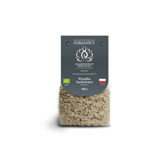 Makaron ryżowy biały wstążka karbowana 225 g BIO Fabijańscy cena 10,95zł