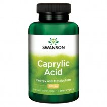 Swanson kwas kaprylowy 600 mg 60 kapsułek 