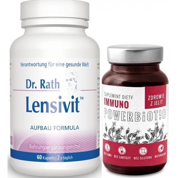 Dr Rath Lensivit 60 kapsułek + Powerbiotic Immuno Dzika róża 60 kapsułek Ecobiotics cena 225,99zł