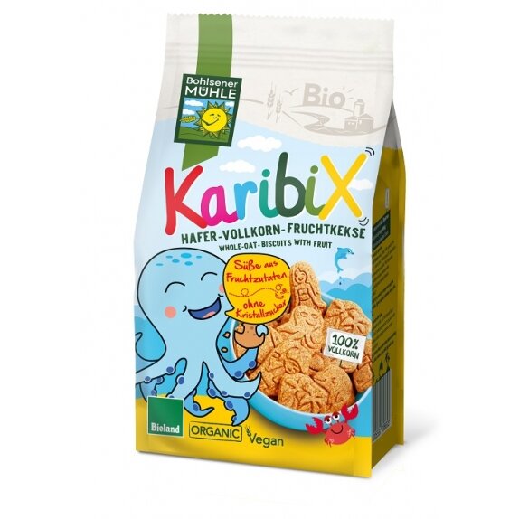 Ciasteczka owsiane z owocami dla dzieci Karaiby 125 g BIO Bohlsener Muehle cena €2,31