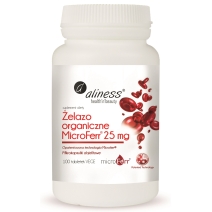 Aliness żelazo organiczne MicroFerr 25 mg 100 tabletek