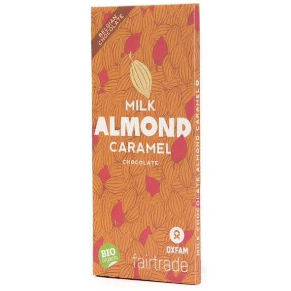Czekolada mleczna z karmelizowanymi migdałami Fair Trade BIO 100g Oxfam ft cena €3,51