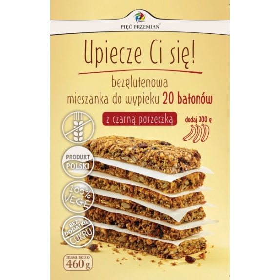 Mieszanka do batonów bezglutenowych z porzeczką 460 g Pięć Przemian cena 19,05zł