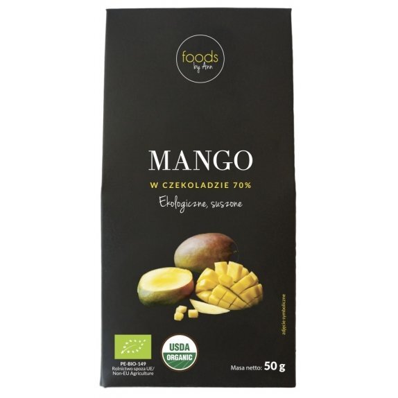 Ekologiczne suszone mango w czekoladzie 50 g by Ann cena 13,59zł