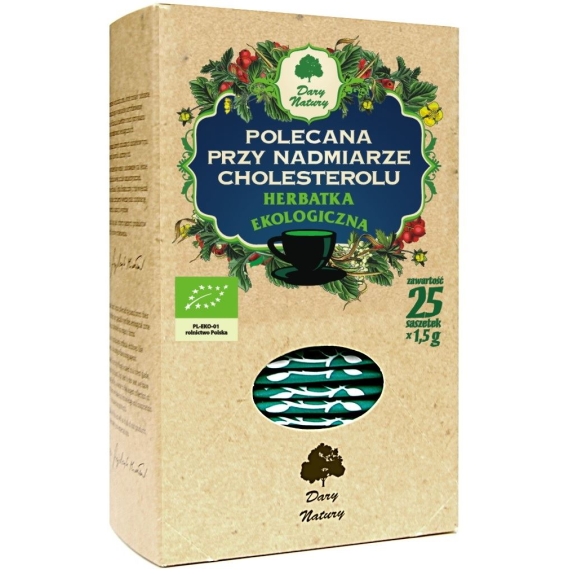 Herbatka polecana przy nadmiarze cholesterolu 25 x 1,5g BIO Dary Natury cena 9,55zł