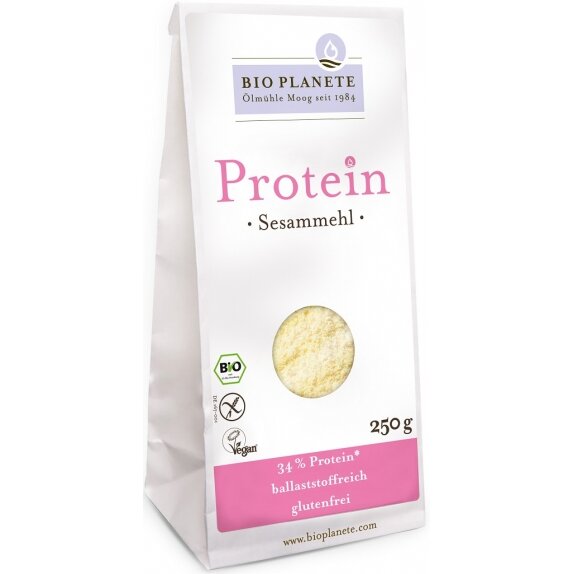 Mąka sezamowa o wysokiej zawartości białka bezglutenowa BIO 250 g Bio Planete cena 13,39zł