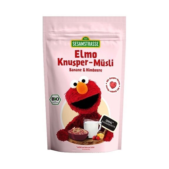 Chrupiące musli Elmo banan-malina BIO 200 g Sesamstrasse cena 16,12zł