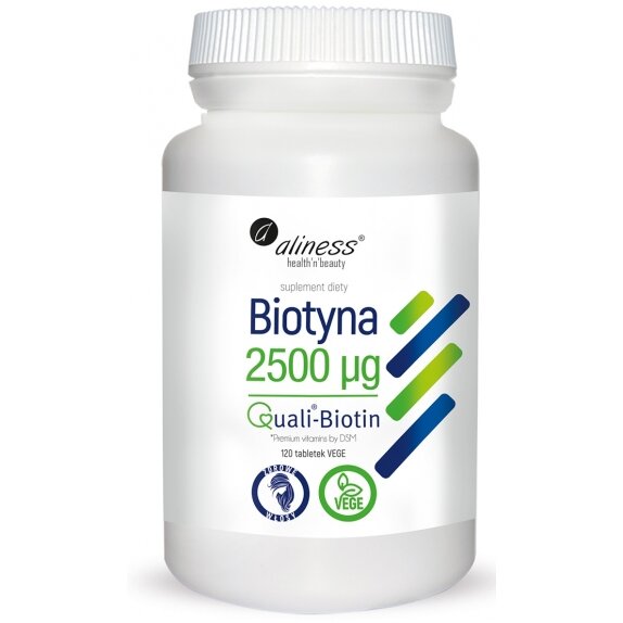 Aliness biotyna QualiBiotin 2500 mcg 120 tabletek cena 24,90zł